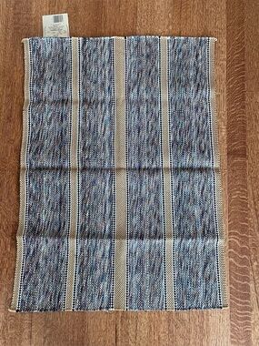 New Old Stock Vintage Mountain View Industries Rag Rug Tan Striped Weave NWT